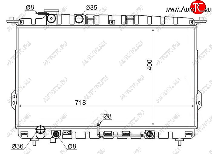 8 349 р. Радиатор двигателя (пластинчатый,2.0/2.4/2.5/2.7, МКПП/АКПП) SAT KIA Magentis (2000-2005)  с доставкой в г. Новочеркасск