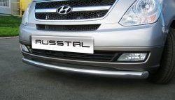 Одинарная защита переднего бампера диаметром 63 мм Russtal Hyundai Starex/Grand Starex/H1 TQ рестайлинг (2014-2018)