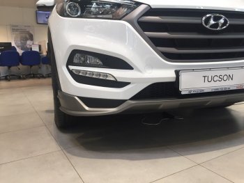 5 649 р. Накладка на передний бампер АвтоКрат Hyundai Tucson TL дорестайлинг (2015-2018) (Неокрашенная)  с доставкой в г. Новочеркасск. Увеличить фотографию 2