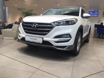 5 649 р. Накладка на передний бампер АвтоКрат Hyundai Tucson TL дорестайлинг (2015-2018) (Неокрашенная)  с доставкой в г. Новочеркасск. Увеличить фотографию 3