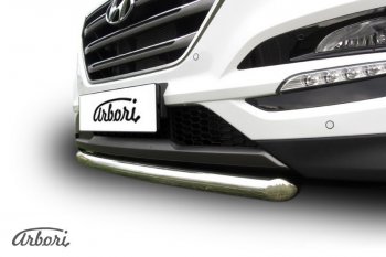 14 291 р. Защита переднего бампера Arbori (нержавейка, 1 труба d57 mm). Hyundai Tucson TL дорестайлинг (2015-2018)  с доставкой в г. Новочеркасск. Увеличить фотографию 1