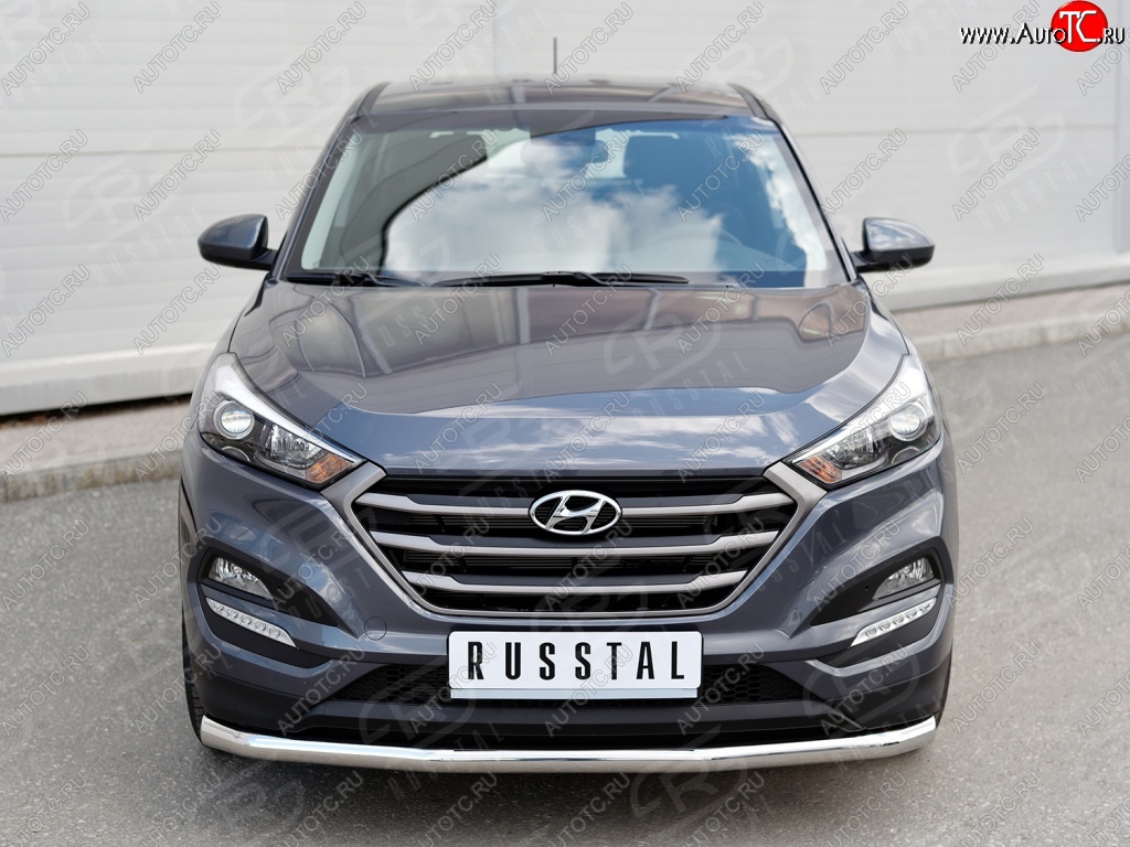 20 199 р. Защита переднего бампера (Ø63 мм, нержавейка) SLITKOFF Hyundai Tucson TL дорестайлинг (2015-2018)  с доставкой в г. Новочеркасск