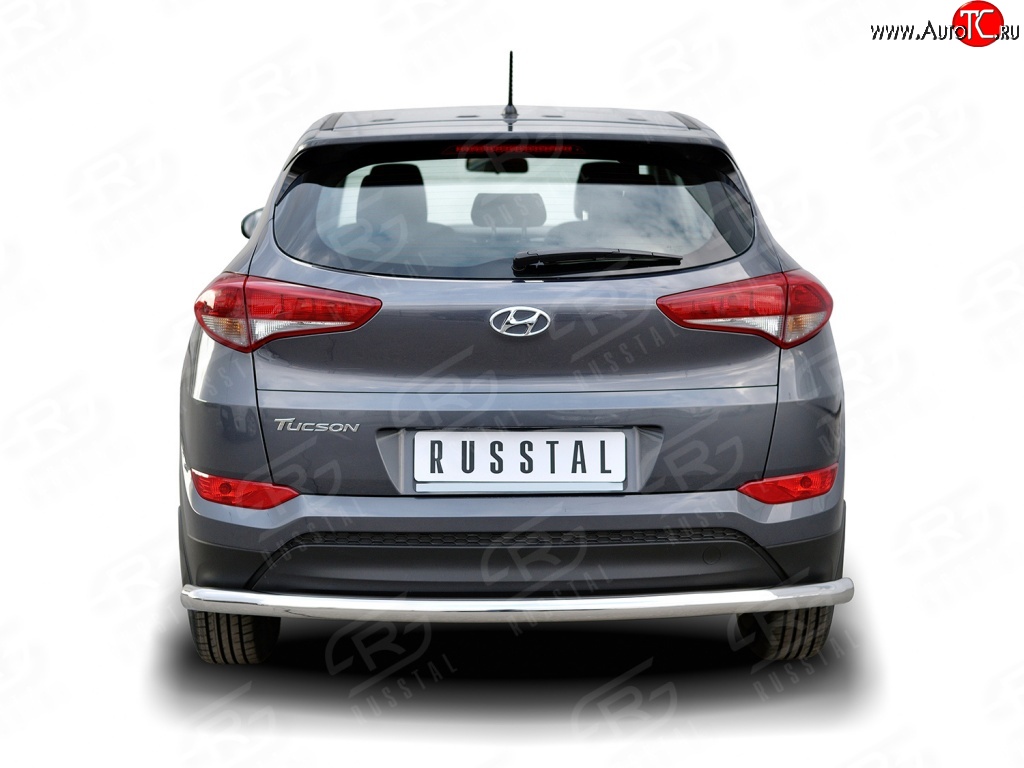 13 849 р. Защита заднего бампера (Ø63 мм длинная, нержавейка) SLITKOFF  Hyundai Tucson  TL (2015-2018) дорестайлинг  с доставкой в г. Новочеркасск