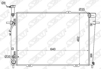 5 399 р. Радиатор двигателя (трубчатый, 2.0/2.7, МКПП/АКПП) SAT Hyundai Tucson JM (2004-2010)  с доставкой в г. Новочеркасск. Увеличить фотографию 1