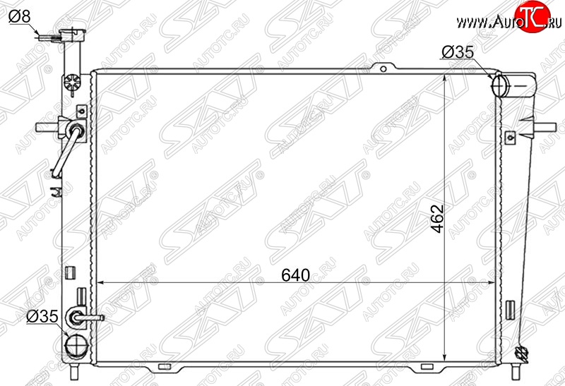 5 399 р. Радиатор двигателя (трубчатый, 2.0/2.7, МКПП/АКПП) SAT Hyundai Tucson JM (2004-2010)  с доставкой в г. Новочеркасск
