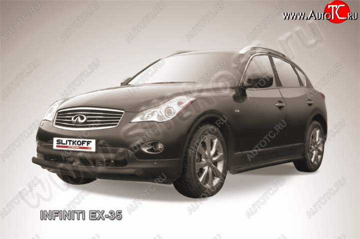 10 999 р. Защита переднего бампера из труб d57 Slitkoff (двойная, высокая)  INFINITI EX35  J50 (2007-2013) (Цвет: серебристый)  с доставкой в г. Новочеркасск