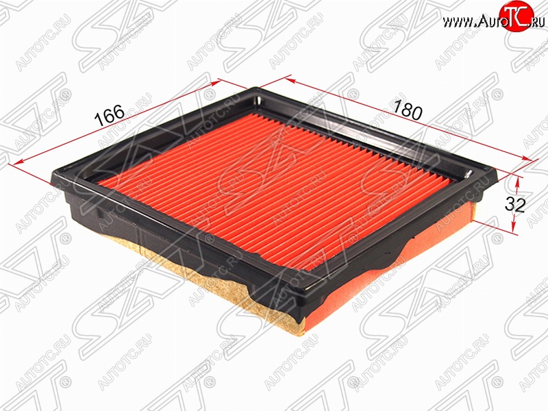 359 р. Фильтр воздушный двигателя SAT (180х166х32 mm)  INFINITI EX35  J50 (2007-2013), INFINITI G37  V36 (2008-2014), INFINITI Qx50  J50 (2013-2016), Nissan 350Z (2002-2008), Nissan Skyline  V36 (2006-2014)  с доставкой в г. Новочеркасск