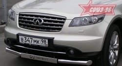 Защита переднего бампера одинарная (Европа) Souz-96 (d76) INFINITI FX35 S50 дорестайлинг (2002-2005)