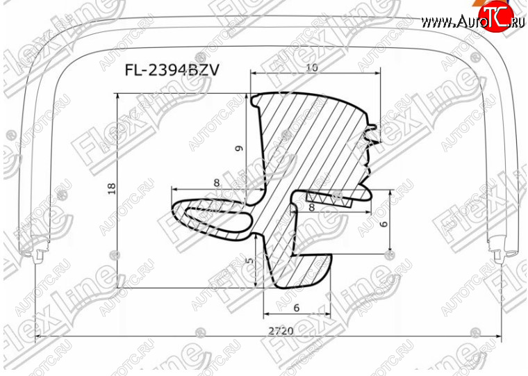 3 069 р. Молдинг лобового стекла FlexLine INFINITI FX35 S50 дорестайлинг (2002-2005)  с доставкой в г. Новочеркасск