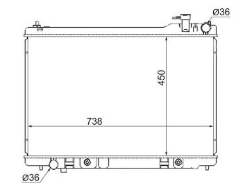 6 699 р. Радиатор двигателя (пластинчатый, МКПП/АКПП) SAT INFINITI FX35 S50 дорестайлинг (2002-2005)  с доставкой в г. Новочеркасск. Увеличить фотографию 1
