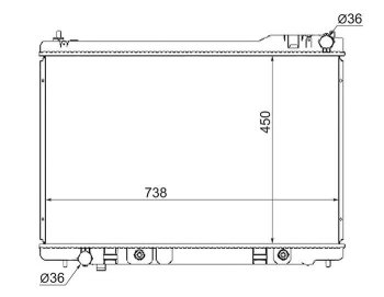 7 449 р. Радиатор двигателя SAT (пластинчатый, МКПП/АКПП)  INFINITI FX35  S50 - FX45  S50  с доставкой в г. Новочеркасск. Увеличить фотографию 1