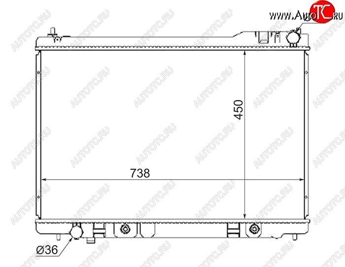7 449 р. Радиатор двигателя SAT (пластинчатый, МКПП/АКПП)  INFINITI FX35  S50 - FX45  S50  с доставкой в г. Новочеркасск
