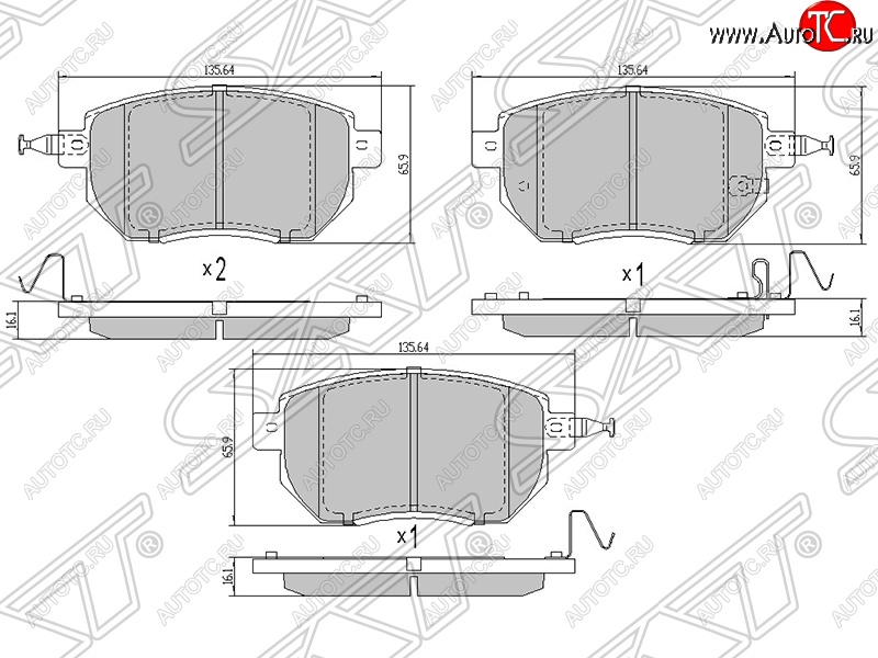 1 429 р. Колодки тормозные SAT (передние)  INFINITI FX35 ( S50,  S51) - FX50  S51  с доставкой в г. Новочеркасск