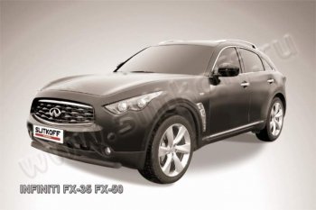 12 799 р. Защита переднего бампера из трубы d76 Slitkoff  INFINITI FX35  S51 - FX50  S51 (Цвет: серебристый)  с доставкой в г. Новочеркасск. Увеличить фотографию 1