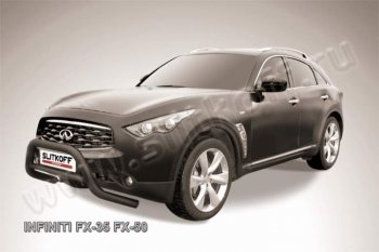 26 999 р. Кенгурятник d76 низкий  INFINITI FX35  S51 - FX50  S51 (Цвет: серебристый)  с доставкой в г. Новочеркасск. Увеличить фотографию 1