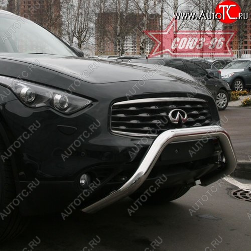 25 019 р. Защита переднего бампера Souz-96 (d76) INFINITI FX35 S51 дорестайлинг (2008-2011)  с доставкой в г. Новочеркасск