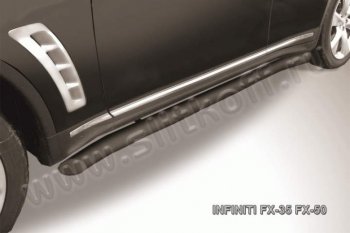 Защита порогов из трубы d57 Slitkoff INFINITI FX35 S51 дорестайлинг (2008-2011)