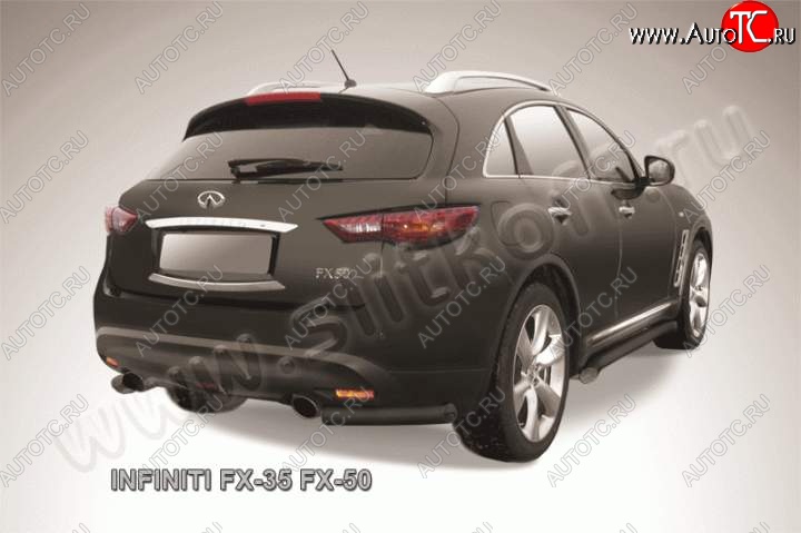 6 599 р. Защита заднего бампера из уголков d57 Slitkoff INFINITI FX35 S51 дорестайлинг (2008-2011) (Цвет: серебристый)  с доставкой в г. Новочеркасск