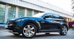 17 999 р. Защита порогов из круглой трубы диаметром 42 мм Russtal INFINITI FX37 S51 рестайлинг (2011-2013) (Защита порогов с со скосами на торцах (вариант 1))  с доставкой в г. Новочеркасск. Увеличить фотографию 2