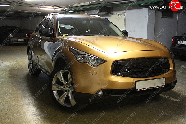 2 099 р. Реснички на фары Custom INFINITI FX50 S51 дорестайлинг (2008-2011) (Неокрашенные)  с доставкой в г. Новочеркасск