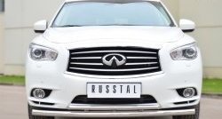 Защита переднего бампера (2 трубыØ63 и 42 мм, нержавейка) SLITKOFF INFINITI JX35 (2012-2014)