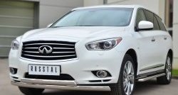 24 999 р. Защита переднего бампера (2 трубыØ75х42 мм, нержавейка) Russtal INFINITI JX35 (2012-2014)  с доставкой в г. Новочеркасск. Увеличить фотографию 4