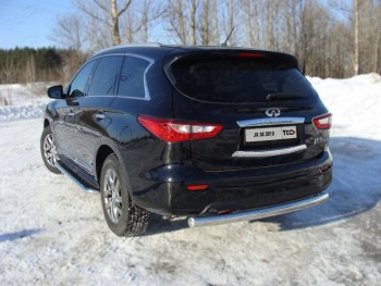 Защита заднего бампера (овальная) ТСС 75х42 мм INFINITI JX35 (2012-2014)