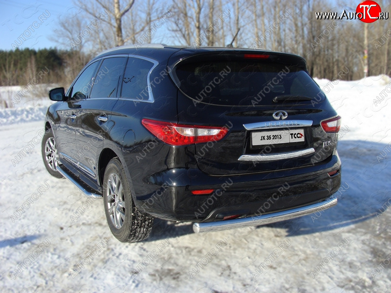 24 999 р. Защита заднего бампера (овальная) ТСС 75х42 мм INFINITI JX35 (2012-2014)  с доставкой в г. Новочеркасск