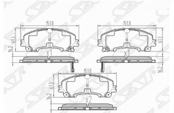 1 199 р. Комплект передних тормозных колодок SAT INFINITI Q50 V37 дорестайлинг (2013-2017)  с доставкой в г. Новочеркасск. Увеличить фотографию 1