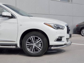 17 999 р. Защита переднего бампера (2 трубыØ63 и 42 мм, нержавейка) SLITKOFF INFINITI QX60 L50 рестайлинг (2016-2021)  с доставкой в г. Новочеркасск. Увеличить фотографию 3