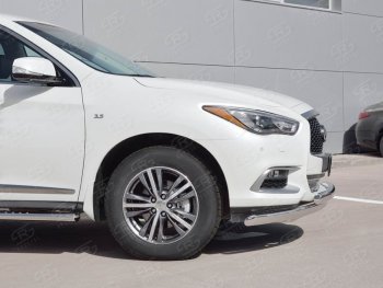 27 999 р. Защита переднего бампера (2 трубыØ75х42 мм, нержавейка) Russtal INFINITI QX60 L50 рестайлинг (2016-2021)  с доставкой в г. Новочеркасск. Увеличить фотографию 3