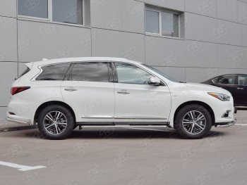 21 699 р. Широкая защита порогов с трубой диаметром 42 мм SLITKOFF v1  INFINITI QX60  L50 (2016-2021) рестайлинг  с доставкой в г. Новочеркасск. Увеличить фотографию 3