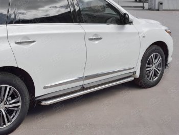 20 499 р. Широкая защита порогов с трубой диаметром 42 мм SLITKOFF v2  INFINITI QX60  L50 (2016-2021) рестайлинг  с доставкой в г. Новочеркасск. Увеличить фотографию 3