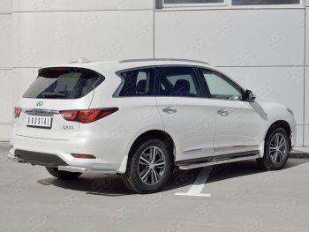 10 649 р. Защита заднего бампера (Ø63 мм уголки, нержавейка) Russtal  INFINITI QX60  L50 (2016-2021) рестайлинг  с доставкой в г. Новочеркасск. Увеличить фотографию 3