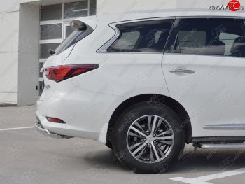 17 749 р. Защита заднего бампера (Ø75x42 мм, нержавейка) Russtal INFINITI QX60 L50 рестайлинг (2016-2021)  с доставкой в г. Новочеркасск. Увеличить фотографию 2