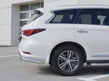 13 599 р. Защита заднего бампера (Ø76 мм уголки, нержавейка) SLITKOFF  INFINITI QX60  L50 (2016-2021) рестайлинг  с доставкой в г. Новочеркасск. Увеличить фотографию 2