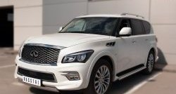 20 999 р. Защита переднего бампера (Ø75х42 мм, нержавейка) Russtal INFINITI QX80 Z62 1-ый рестайлинг (2014-2018)  с доставкой в г. Новочеркасск. Увеличить фотографию 4