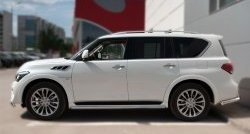 15 799 р. Защита порогов из круглой трубы диаметром 42 мм Russtal INFINITI QX80 Z62 1-ый рестайлинг (2014-2018)  с доставкой в г. Новочеркасск. Увеличить фотографию 4