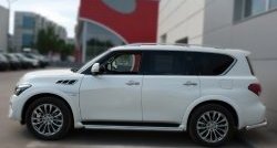 14 999 р. Защита порогов из круглой укороченной трубы диаметром 42 мм Russtal INFINITI QX80 Z62 1-ый рестайлинг (2014-2018)  с доставкой в г. Новочеркасск. Увеличить фотографию 4