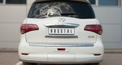 19 999 р. Защита заднего бампера (Ø75x42 мм, нержавейка) Russtal INFINITI QX80 Z62 1-ый рестайлинг (2014-2018)  с доставкой в г. Новочеркасск. Увеличить фотографию 1