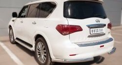 20 399 р. Защита заднего бампера (Ø76 мм уголки, нержавейка) Russtal  INFINITI QX80  Z62 (2014-2018) 1-ый рестайлинг  с доставкой в г. Новочеркасск. Увеличить фотографию 4