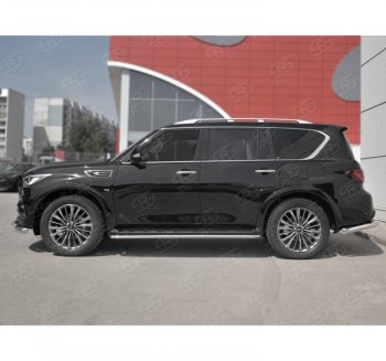 14 549 р. Защита порогов (Ø42 мм, нержавейка) SLITKOFF  INFINITI QX80  Z62 (2018-2024) 2-ой рестайлинг  с доставкой в г. Новочеркасск. Увеличить фотографию 3