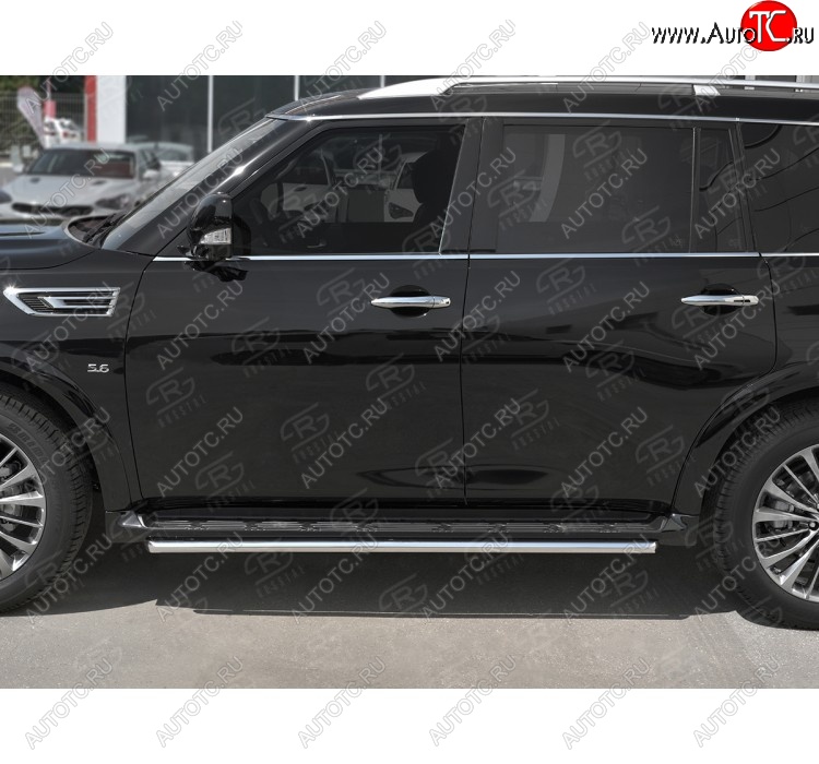 13 349 р. Защита порогов (Ø42 мм, нержавейка) SLITKOFF  INFINITI QX80  Z62 (2018-2024) 2-ой рестайлинг  с доставкой в г. Новочеркасск