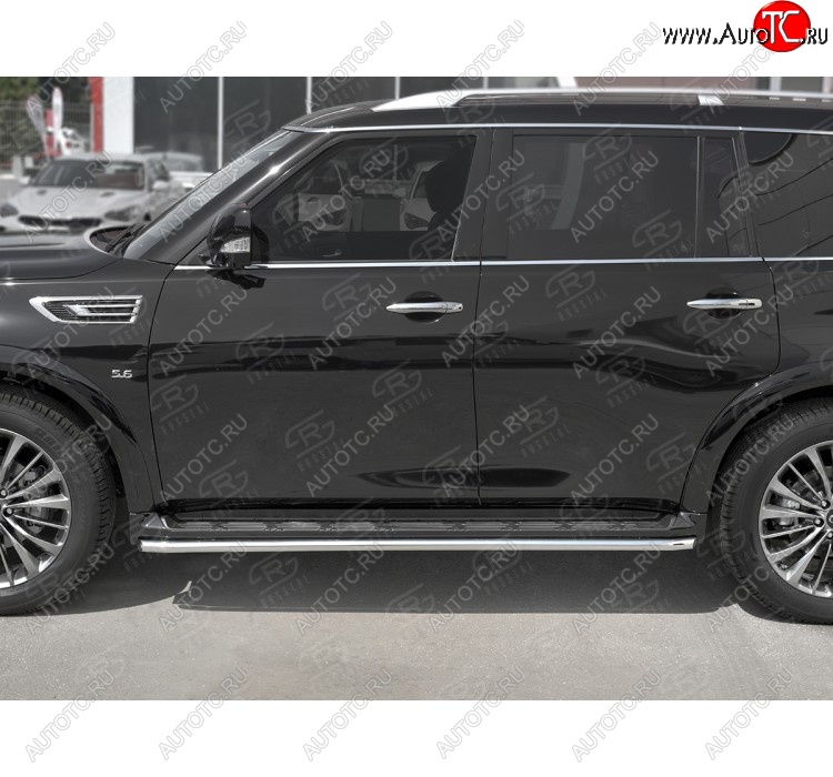 14 549 р. Защита порогов (Ø42 мм, нержавейка) SLITKOFF  INFINITI QX80  Z62 (2018-2024) 2-ой рестайлинг  с доставкой в г. Новочеркасск