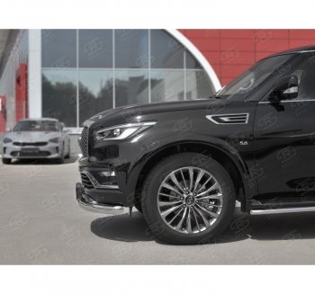 17 999 р. Защита переднего бампера (Ø76 мм, нержавейка) SLITKOFF  INFINITI QX80  Z62 (2018-2024) 2-ой рестайлинг  с доставкой в г. Новочеркасск. Увеличить фотографию 2