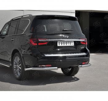 14 849 р. Защита заднего бампера (Ø76 мм уголки, нержавейка) SLITKOFF  INFINITI QX80  Z62 (2018-2024) 2-ой рестайлинг  с доставкой в г. Новочеркасск. Увеличить фотографию 3