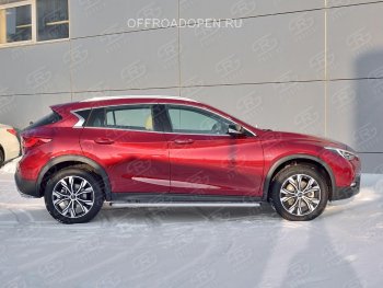 20 499 р. Порожки для ног (труба Ø42) SLITKOFF  INFINITI QX30  H15E (2016-2020) (Вариант 2 (лист алюм, проф.сталь))  с доставкой в г. Новочеркасск. Увеличить фотографию 3