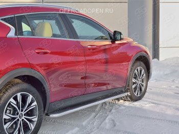 30 999 р. Порожки для ног (труба Ø42) SLITKOFF  INFINITI QX30  H15E (2016-2020) (Вариант 3 (лист нерж, проф. нерж))  с доставкой в г. Новочеркасск. Увеличить фотографию 3