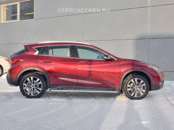 30 999 р. Порожки для ног (труба Ø42) SLITKOFF  INFINITI QX30  H15E (2016-2020) (Вариант 3 (лист нерж, проф. нерж))  с доставкой в г. Новочеркасск. Увеличить фотографию 4