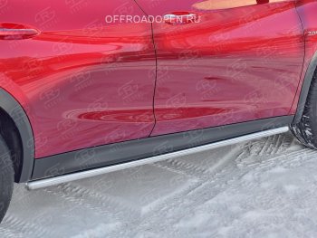 16 549 р. Защита порогов (Ø63 мм) SLITKOFF INFINITI QX30 H15E (2016-2020) (Вариант 2 (пластиковые заглушки))  с доставкой в г. Новочеркасск. Увеличить фотографию 4